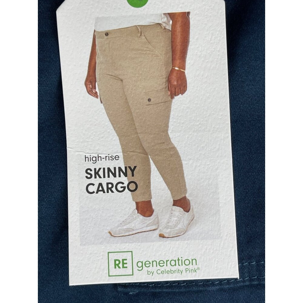 Regeneration by Celebrity Pink Womens Size 18 SKINNY High-Rise Cargo Pants Blue - Picture 5 of 11